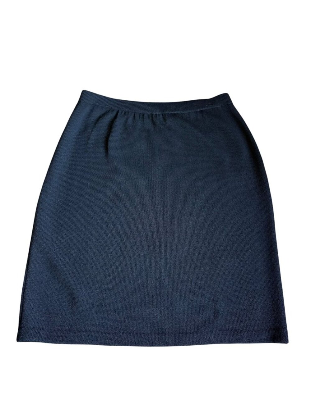 St John Collection Santana Knit Pencil Skirt Black Pull On Size 16